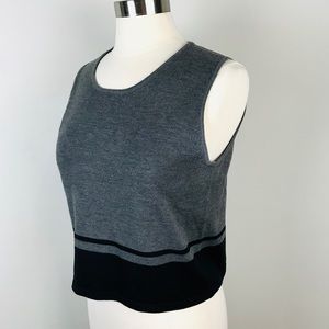 Kerri & Kelsey knit gray and black sleeveless top
